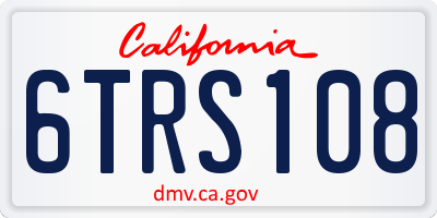 CA license plate 6TRS108