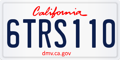 CA license plate 6TRS110