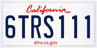 CA license plate 6TRS111