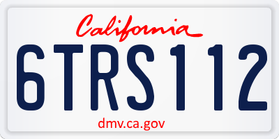 CA license plate 6TRS112