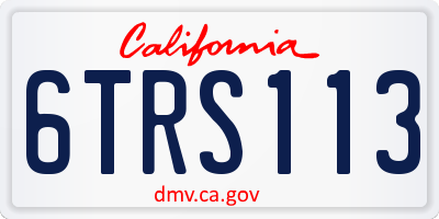 CA license plate 6TRS113