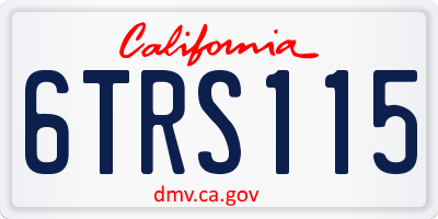 CA license plate 6TRS115