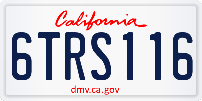 CA license plate 6TRS116