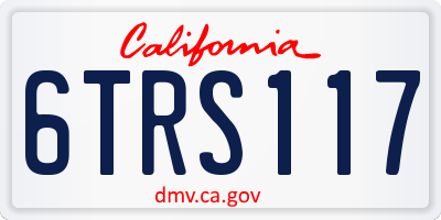 CA license plate 6TRS117