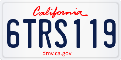 CA license plate 6TRS119