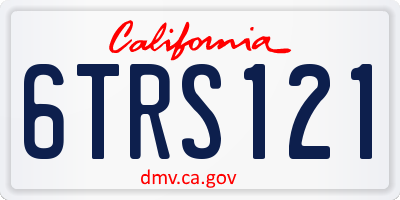 CA license plate 6TRS121