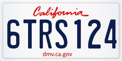 CA license plate 6TRS124