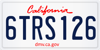 CA license plate 6TRS126