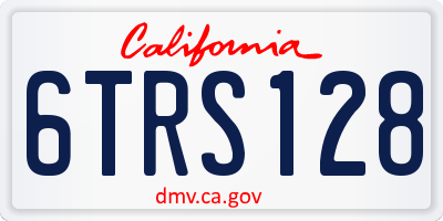 CA license plate 6TRS128