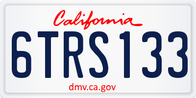 CA license plate 6TRS133