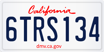 CA license plate 6TRS134