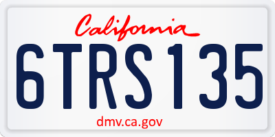 CA license plate 6TRS135