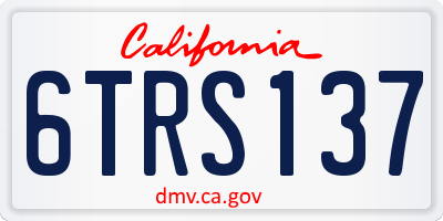 CA license plate 6TRS137