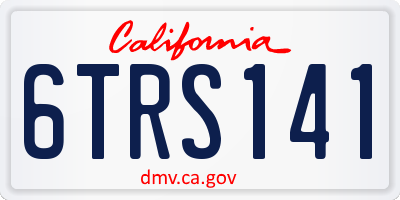 CA license plate 6TRS141