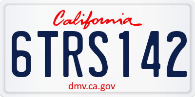 CA license plate 6TRS142