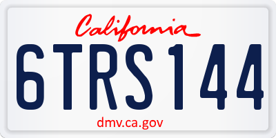 CA license plate 6TRS144