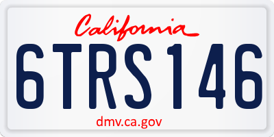 CA license plate 6TRS146