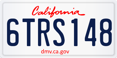 CA license plate 6TRS148