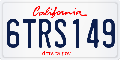 CA license plate 6TRS149