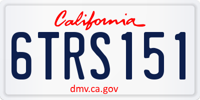 CA license plate 6TRS151