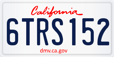 CA license plate 6TRS152