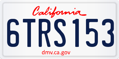 CA license plate 6TRS153