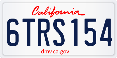 CA license plate 6TRS154