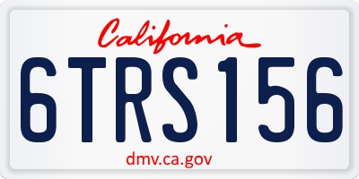 CA license plate 6TRS156