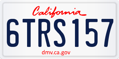 CA license plate 6TRS157