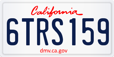 CA license plate 6TRS159