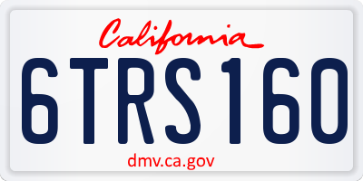CA license plate 6TRS160