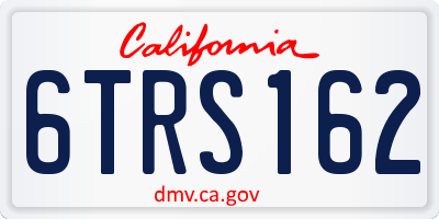 CA license plate 6TRS162