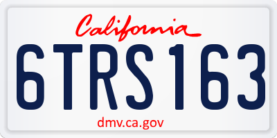 CA license plate 6TRS163