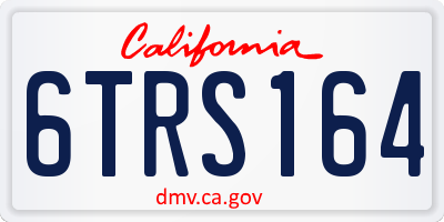 CA license plate 6TRS164