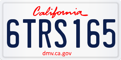 CA license plate 6TRS165