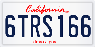 CA license plate 6TRS166