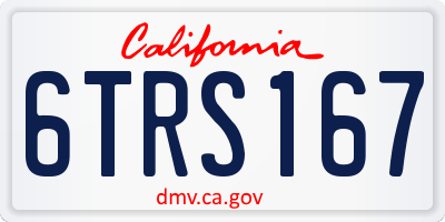 CA license plate 6TRS167