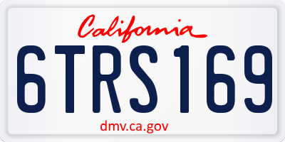 CA license plate 6TRS169
