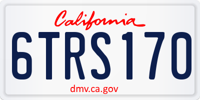 CA license plate 6TRS170