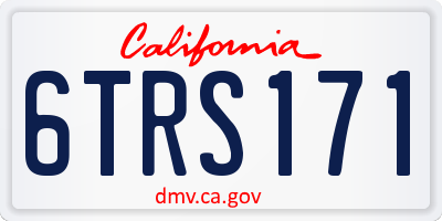 CA license plate 6TRS171