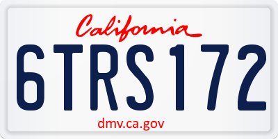 CA license plate 6TRS172