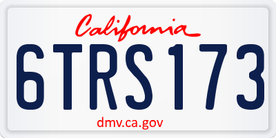 CA license plate 6TRS173