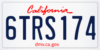 CA license plate 6TRS174