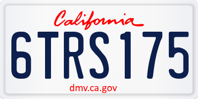 CA license plate 6TRS175