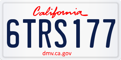 CA license plate 6TRS177