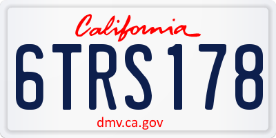 CA license plate 6TRS178