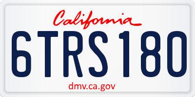 CA license plate 6TRS180