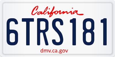 CA license plate 6TRS181