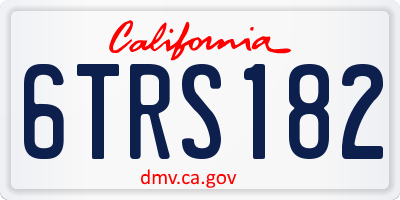 CA license plate 6TRS182