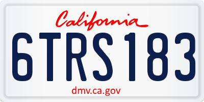 CA license plate 6TRS183